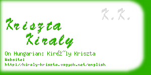 kriszta kiraly business card